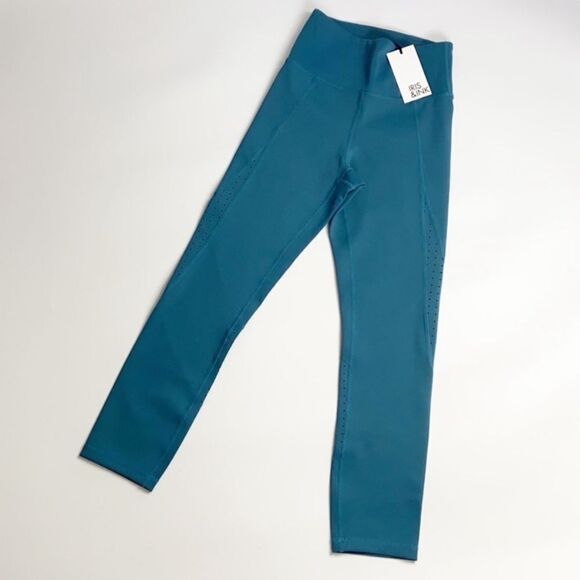 Iris & Ink Blue Revolve Tapestry Pantaloni High Waist Workout Yoga Activewear - Picture 2 of 8